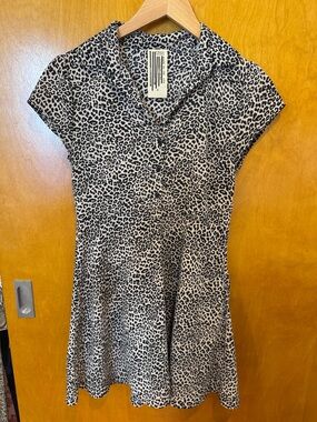 Leopard Print Short Sleeve Free People Dress